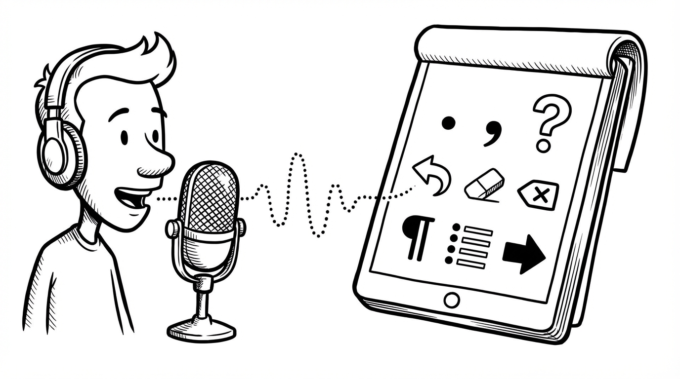 Dictation Commands Cheat Sheet: Punctuation, Edits, and Formatting cover image