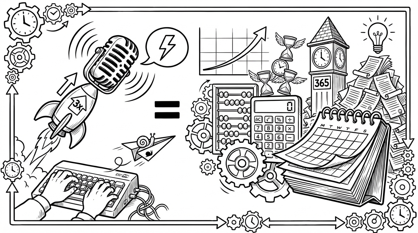 The Productivity Math: What Speaking 3x Faster Than You Type Adds Up To Over a Year cover image