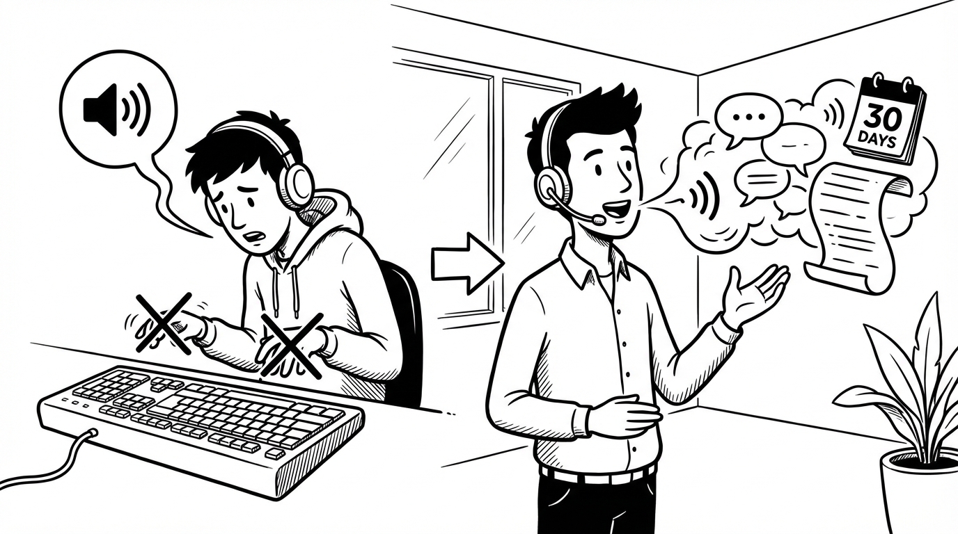 I Replaced Typing With Voice Dictation for 30 Days. Here's What Actually Happened. cover image